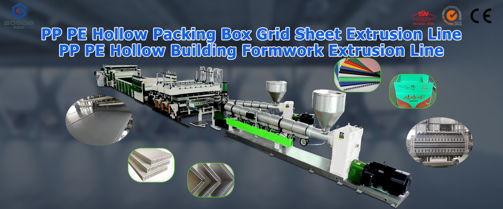 PP PE Hollow Packing Box Grid Sheet Extrusion Line PP PE Hollow Building Formwork Extrusion Line