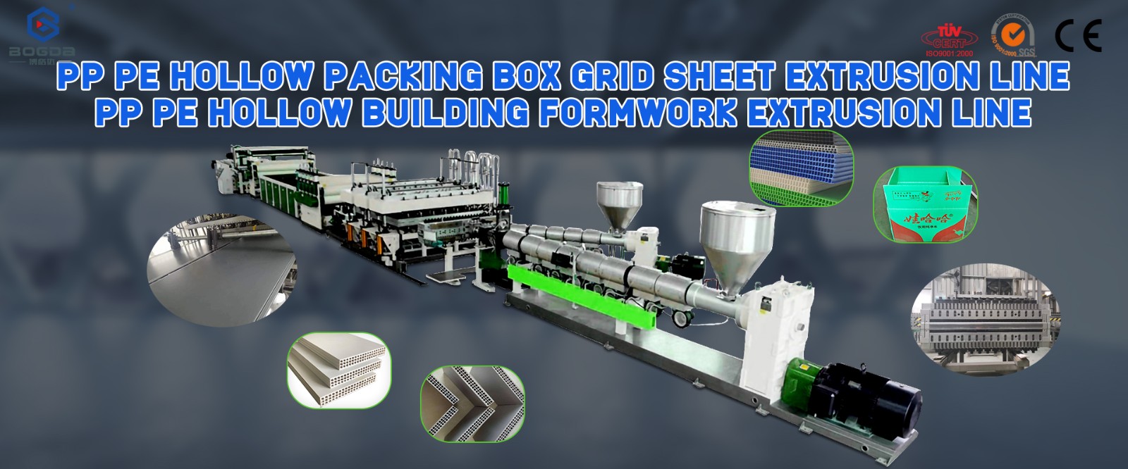 PP PE Hollow Packing Box Grid Sheet Extrusion Line PP PE Hollow Building Formwork Extrusion Line