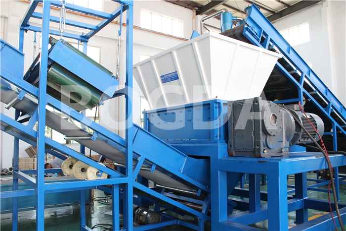 Waste Metal Tyre Plastic Wood Pallet Double Shaft Shredder Recycling Machine