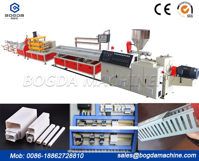 PVC Cable Trunking Extrusion Line / PVC Wire Duct Making Machine