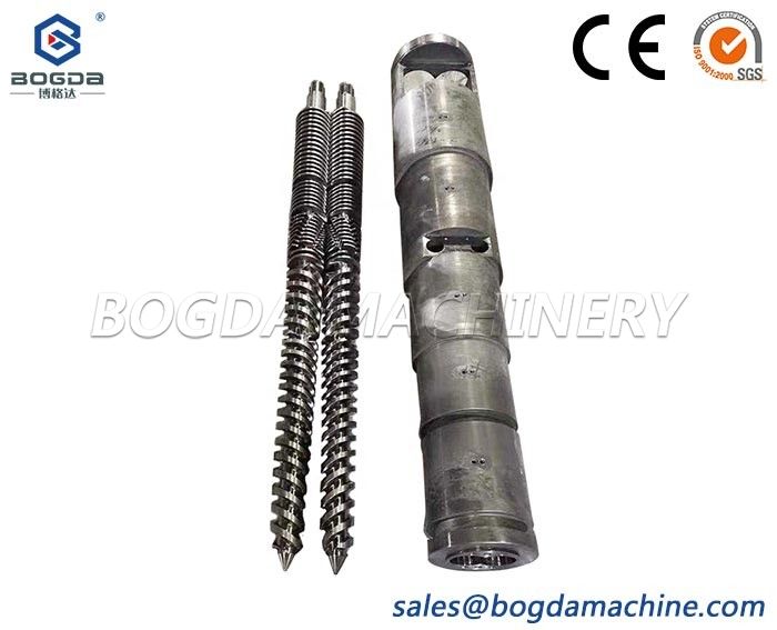 Double Alloy Treatment Conical Double Screw Barrel For Plastic Sheet And Plate Extruder