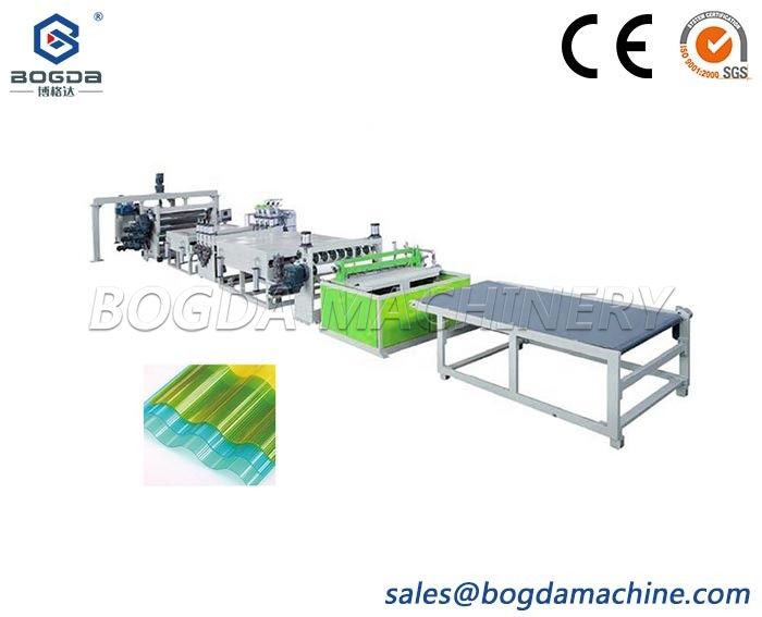 BOGDA Roof PC Hollow Core Sunshine Board Polycarbonate Corrugated Lexan Sheet Making Machine