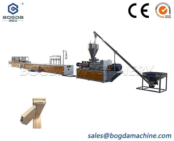 Wood Melamine Paper Composite Solid Wood Door Profile WPC Door Frame Jamb Extrusion Machine