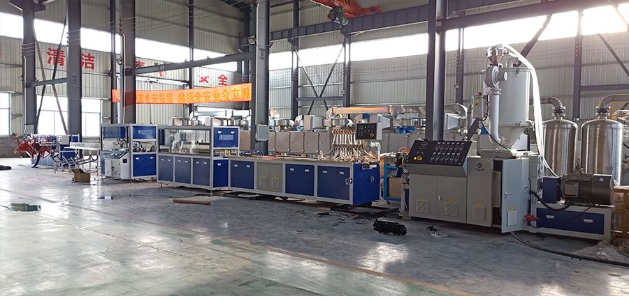 HDPE Profile Extrusion Line with online punching rewinding