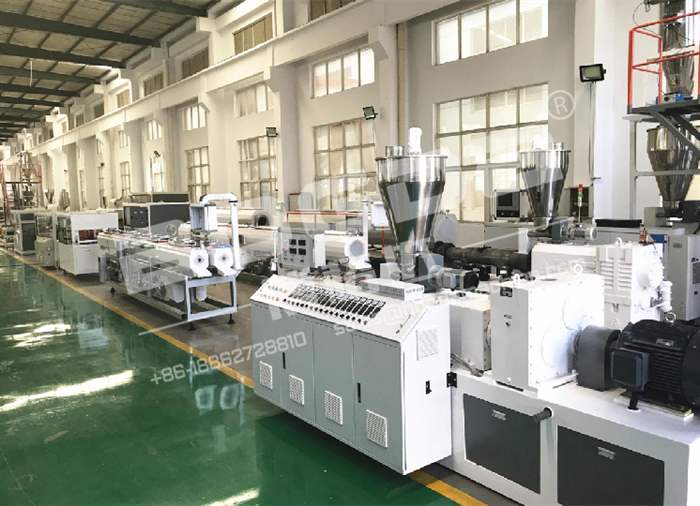 High speed PVC pipe making machine dual PVC pipe extrusion line