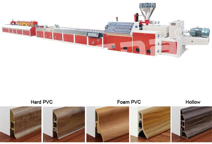 Plastic PVC Floor Baseboard Skirting Board Plinth Extrusion Production Line Making Machine