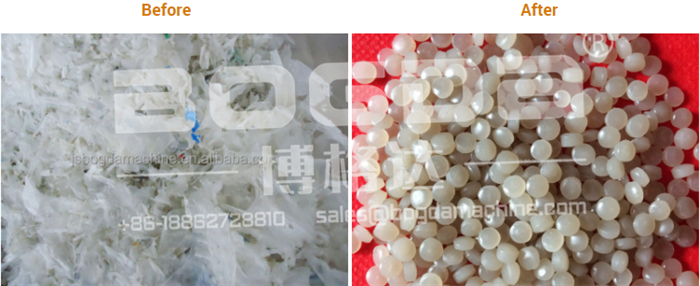 BOGDA Produce LDPE HDPE PE PP Recycle Plastic Granules Extruder Waste Plastic Film Extruder Granulator Machinery