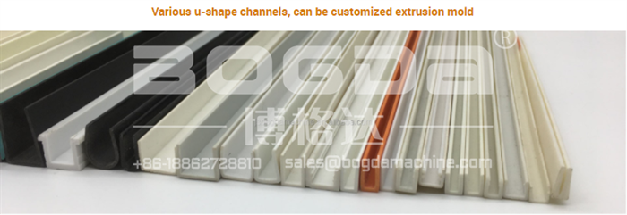 Custom Design U Shape PVC Channel Profiles Extrusion Die Mould For Display Cabinets Glass Door Window Edge Trim Protection