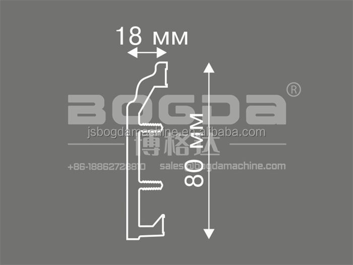 BOGDA Plastic Profiles PVC Foamed Skirting Board Extrusion Line Production Machine Manufacturing Factory