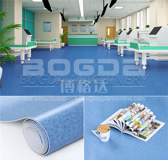 Hospital Soft PVC Vinyl Sheet Flooring Rolls Floor Covering Production Line