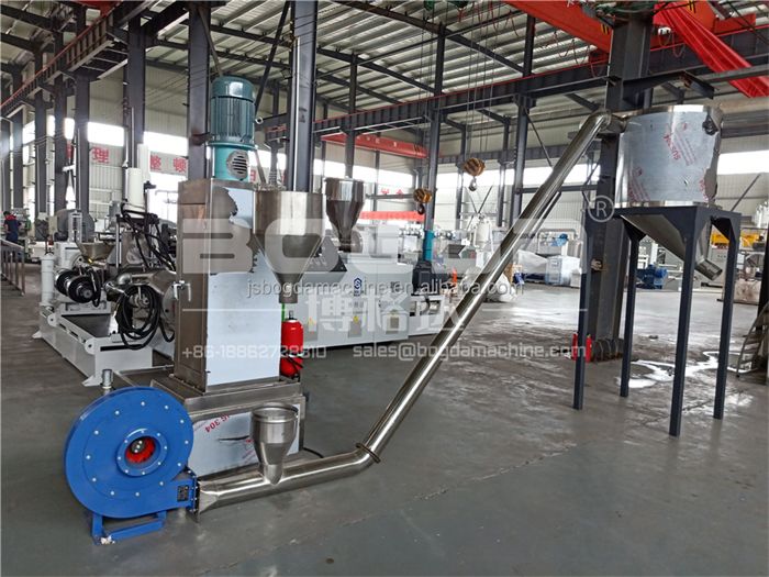 Waste Plastic Recycling Ring Cutting Die Pellet Extruder Machine For PP Granules