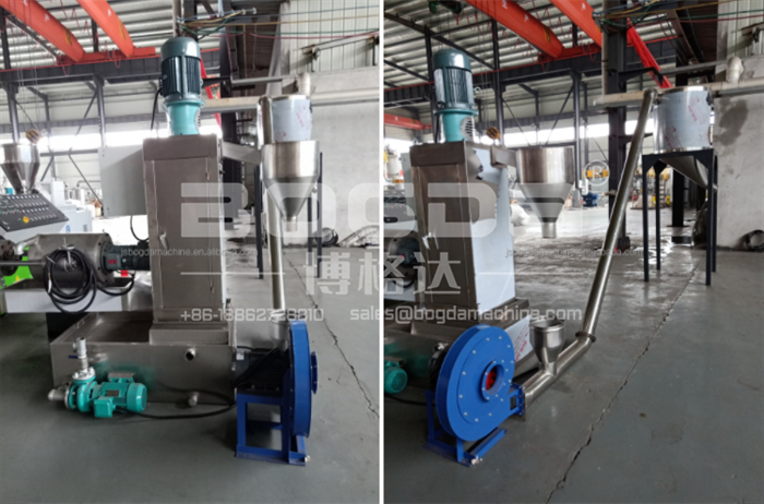 Waste Plastic Recycling Ring Cutting Die Pellet Extruder Machine For PP Granules