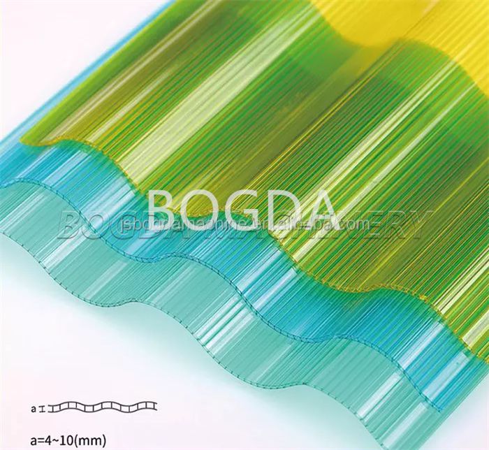 BOGDA Roof PC Hollow Core Sunshine Board Polycarbonate Corrugated Lexan Sheet Making Machine