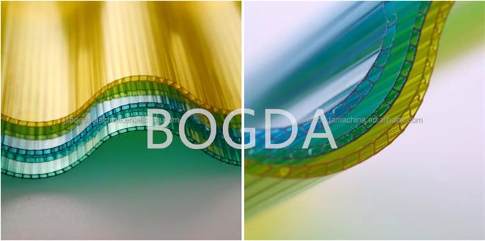 BOGDA Roof PC Hollow Core Sunshine Board Polycarbonate Corrugated Lexan Sheet Making Machine