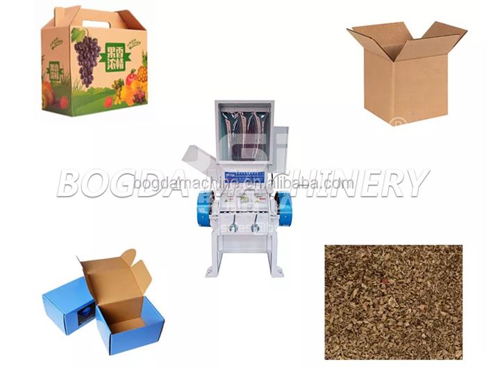 Capacity 400kg/h Plastic Crusher Machine For Crushing Used Folding Corrugated Carton Packaging Box