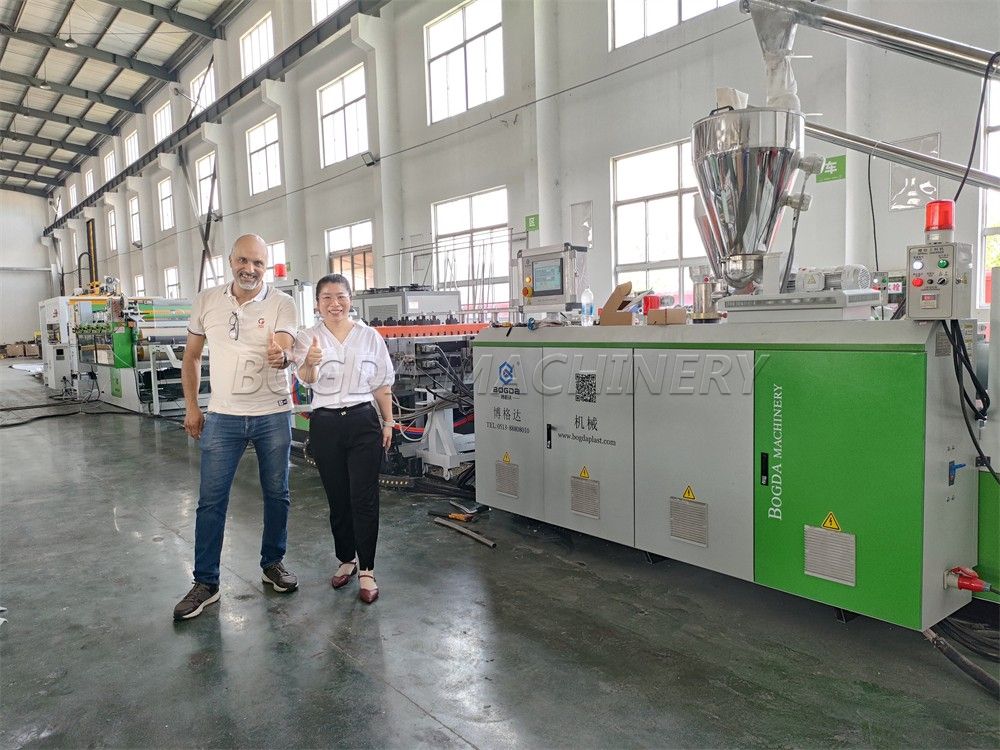 Testing CO extrusion pvc foam board production line For Algeria Customer