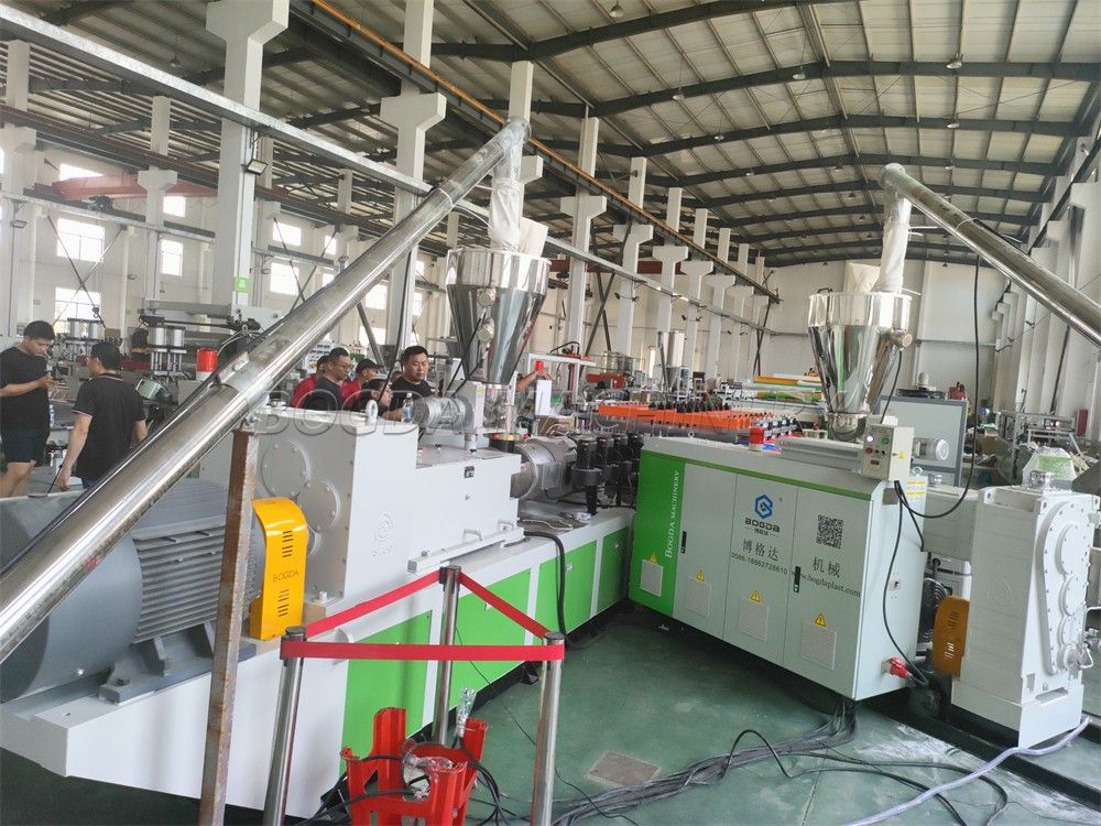 Testing CO extrusion pvc foam board production line For Algeria Customer