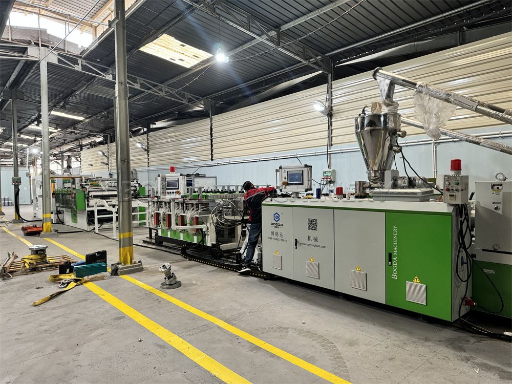 Testing PVC Foam board Extrusion Machine in Algeria